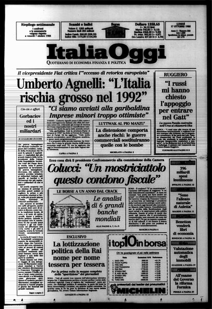 Italia oggi : quotidiano di economia finanza e politica